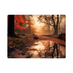 Trees Sunset Mist Premium Plush Fleece Blanket (mini) by pakminggu