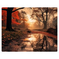 Trees Sunset Mist Premium Plush Fleece Blanket (medium) by pakminggu