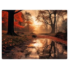 Trees Sunset Mist Two Sides Premium Plush Fleece Blanket (extra Small) by pakminggu