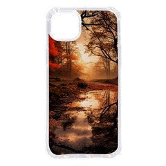 Trees Sunset Mist Iphone 14 Plus Tpu Uv Print Case