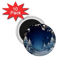 Christmas Night Winter 1 75  Magnets (10 Pack)  by pakminggu