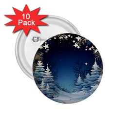 Christmas Night Winter 2 25  Buttons (10 Pack)  by pakminggu