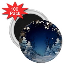 Christmas Night Winter 2 25  Magnets (100 Pack)  by pakminggu