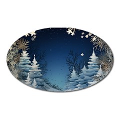 Christmas Night Winter Oval Magnet by pakminggu