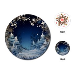 Christmas Night Winter Playing Cards Single Design (round) by pakminggu