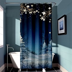 Christmas Night Winter Shower Curtain 36  X 72  (stall)  by pakminggu