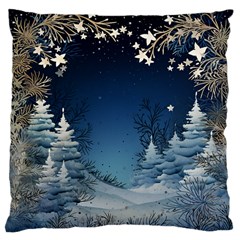 Christmas Night Winter Large Cushion Case (two Sides) by pakminggu