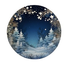 Christmas Night Winter Mini Round Pill Box (pack Of 5) by pakminggu