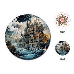 Castle Storm Sea Playing Cards Single Design (round) by pakminggu