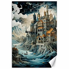 Castle Storm Sea Canvas 20  X 30  by pakminggu