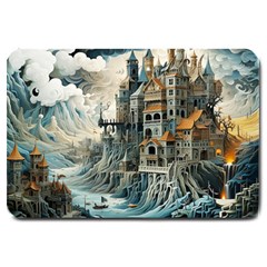 Castle Storm Sea Large Doormat by pakminggu