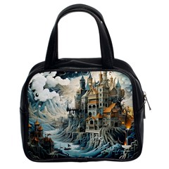 Castle Storm Sea Classic Handbag (two Sides) by pakminggu