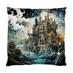 Castle Storm Sea Standard Cushion Case (one Side) by pakminggu