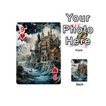 Castle Storm Sea Playing Cards 54 Designs (Mini) Front - Heart9