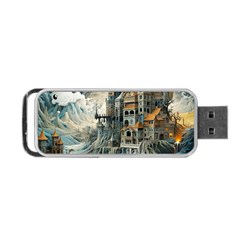 Castle Storm Sea Portable Usb Flash (two Sides) by pakminggu