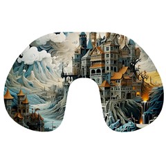 Castle Storm Sea Travel Neck Pillow by pakminggu