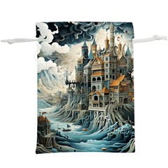 Castle Storm Sea Lightweight Drawstring Pouch (xl) by pakminggu