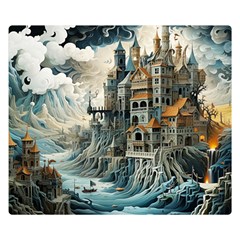 Castle Storm Sea Premium Plush Fleece Blanket (small) by pakminggu