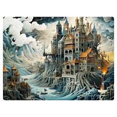 Castle Storm Sea Premium Plush Fleece Blanket (extra Small) by pakminggu