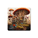 House Mushrooms Square Magnet Front