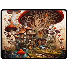 House Mushrooms Fleece Blanket (large) by pakminggu