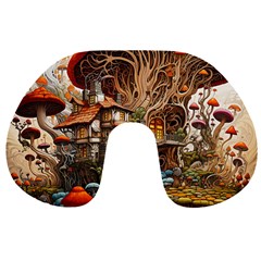 House Mushrooms Travel Neck Pillow by pakminggu