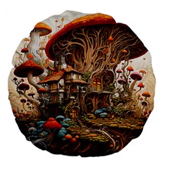 House Mushrooms Large 18  Premium Flano Round Cushions by pakminggu