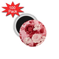 Red Pink Flower Petal Leaves 1 75  Magnets (100 Pack)  by pakminggu