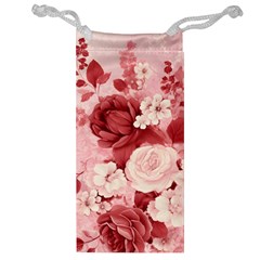 Red Pink Flower Petal Leaves Jewelry Bag by pakminggu