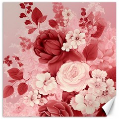 Red Pink Flower Petal Leaves Canvas 12  X 12  by pakminggu