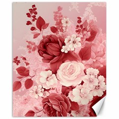 Red Pink Flower Petal Leaves Canvas 16  X 20  by pakminggu