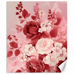 Red Pink Flower Petal Leaves Canvas 20  X 24  by pakminggu