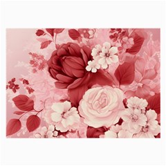 Red Pink Flower Petal Leaves Large Glasses Cloth by pakminggu