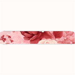 Red Pink Flower Petal Leaves Small Bar Mat by pakminggu