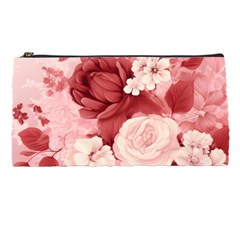 Red Pink Flower Petal Leaves Pencil Case by pakminggu