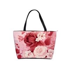 Red Pink Flower Petal Leaves Classic Shoulder Handbag by pakminggu