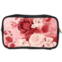 Red Pink Flower Petal Leaves Toiletries Bag (one Side) by pakminggu