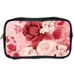 Red Pink Flower Petal Leaves Toiletries Bag (Two Sides) Back