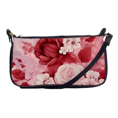 Red Pink Flower Petal Leaves Shoulder Clutch Bag by pakminggu