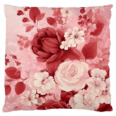 Red Pink Flower Petal Leaves Large Cushion Case (one Side) by pakminggu