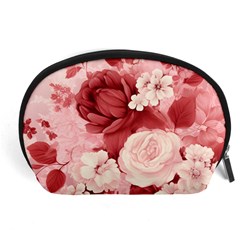 Red Pink Flower Petal Leaves Accessory Pouch (large) by pakminggu