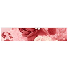 Red Pink Flower Petal Leaves Small Premium Plush Fleece Scarf by pakminggu