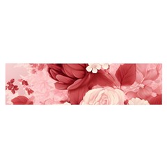 Red Pink Flower Petal Leaves Oblong Satin Scarf (16  X 60 ) by pakminggu