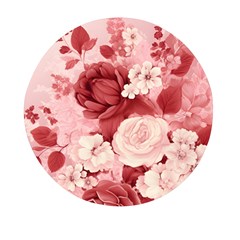 Red Pink Flower Petal Leaves Mini Round Pill Box by pakminggu