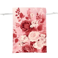 Red Pink Flower Petal Leaves Lightweight Drawstring Pouch (xl) by pakminggu