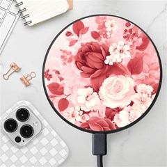 Red Pink Flower Petal Leaves Wireless Fast Charger(black) by pakminggu