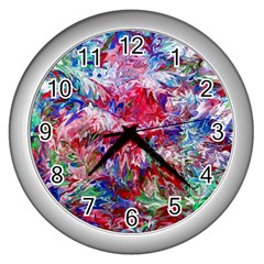 Flow Iv Wall Clock (silver) by kaleidomarblingart