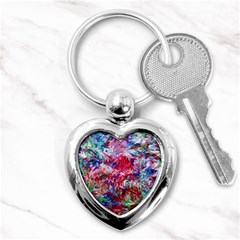 Flow Iv Key Chain (heart) by kaleidomarblingart