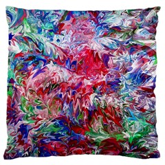 Flow Iv Large Cushion Case (two Sides) by kaleidomarblingart