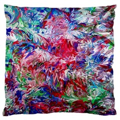 Flow Iv Large Premium Plush Fleece Cushion Case (two Sides) by kaleidomarblingart